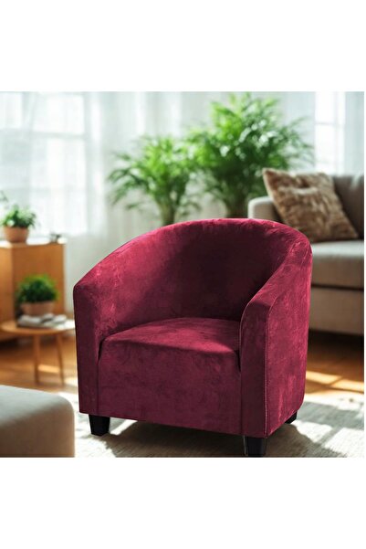 NO BRAND Husă de scaun - catifea elastică bordo Homecover