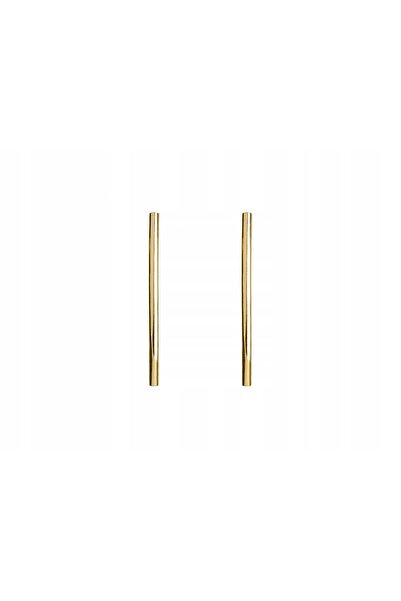NO BRAND Cercei de damă din argint placat cu aur, tip tub simplu, de 2cm, cu ...