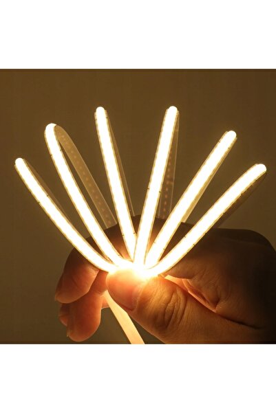 NO BRAND Bandă LED COB de 5m, lumină caldă, 12V, 6W/m, subțire 4mm, 480D/m