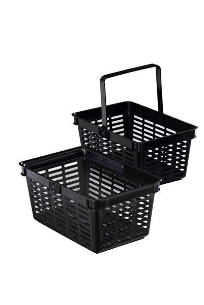 Durable Coș de cumpărături 19l plastic negru x2