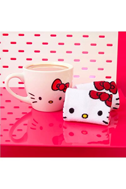 TREND SET CANA ȘI ȘOSEPELE HELLO KITTY ALB CADOU IDEAL CANA HELLO KITTY
