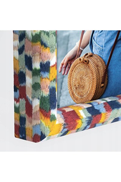 NO BRAND Ramă foto 13x18 din lemn multicoloră stil boho, cadou