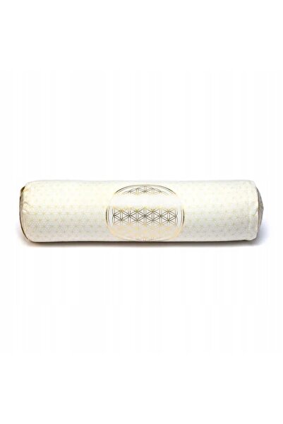 NO BRAND Rolă de yoga Bolster 60 cm din bumbac organic cu coji de hrișcă - Kw...