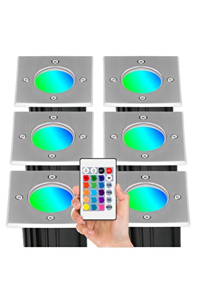 NO BRAND 6x Corp de iluminat LED GU10 încastrat, pentru sub perdea, RGB colorat