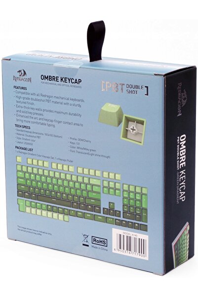 REDRAGON Set de taste A140 PBT Ombre, 131 bucăți, pentru tastatură Verde