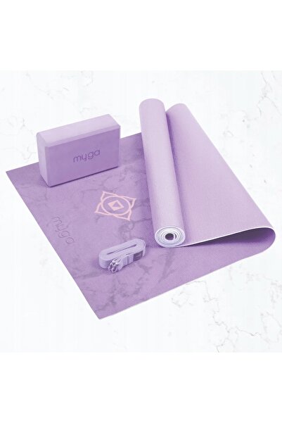 NO BRAND Set pentru yoga myga Chakra Yoga Set: saltea, bloc, curea