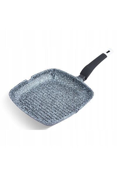 NO BRAND Tigaie grill de 24cm pentru aragaz și plită cu inducție, cu înveliș ...