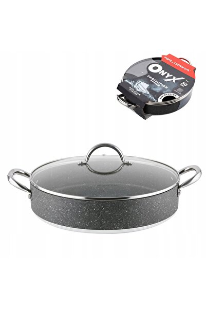 NO BRAND Florina Onyx 30cm 4.2L Oală joasă cu capac, pentru inducție și gaz, ...