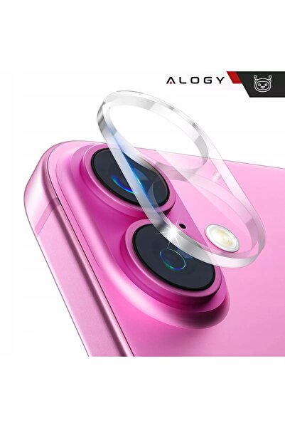 NO BRAND 2x Sticlă lentilă cameră pentru iPhone 16 / 16 Plus, lentilă Alogy t...