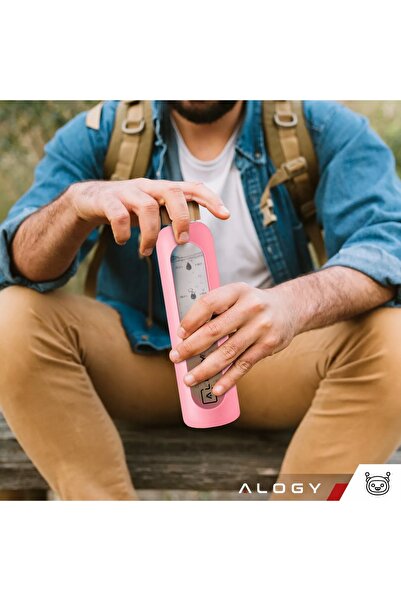 ALOGY Sticlă mare de apă pentru băut, motivațională, cu gradații, 1l 1