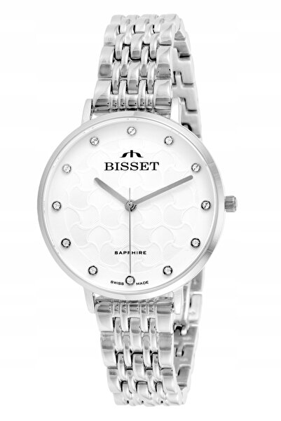 BİSSET Ceas elvețian de damă BSBF32SISX03BX Safir Argintiu + Cutie