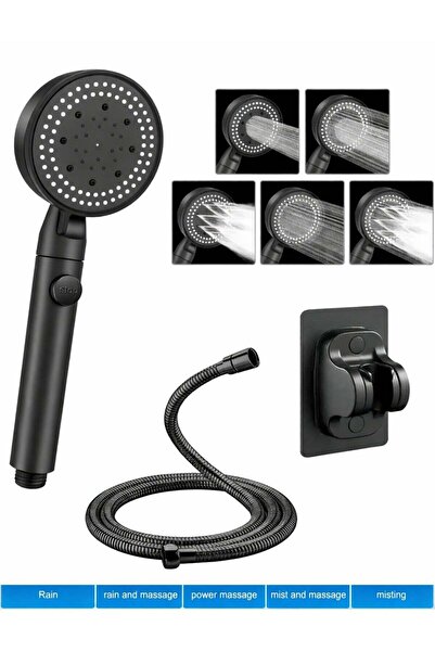 F.A.M.S High Pressure Handheld Shower Head with 5 Spray Modes, One Touch Stop...