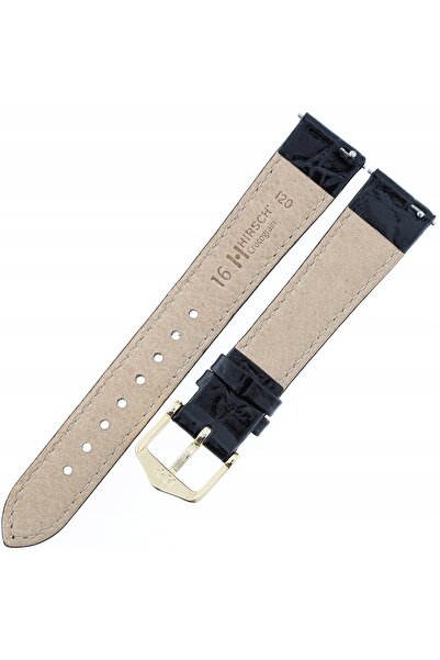 NO BRAND HIRSCH Crocograin M - NEGRU - 16 mm - Curea de ceas din piele