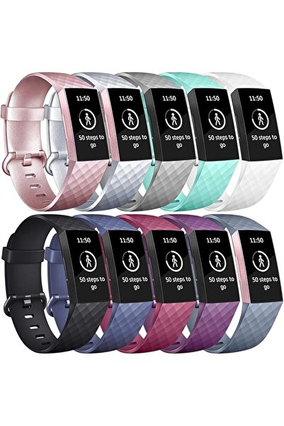 NO BRAND 10x Curea de ceas pentru Fitbit Charge 3/4, TPU, impermeabilă, culor...
