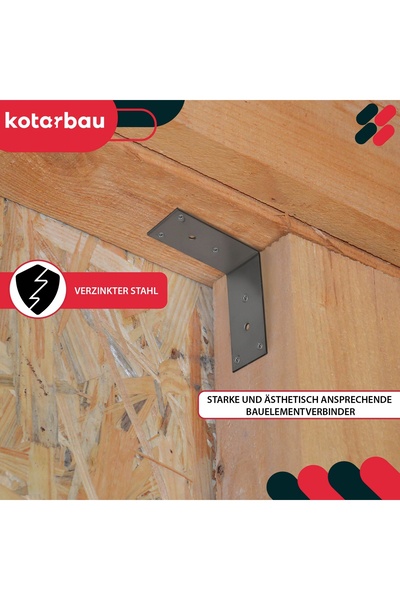 NO BRAND Set de colțare metalice pentru construcții, 75x75x45 mm, din oțel, 5...