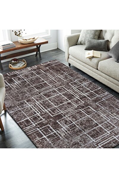 NO BRAND Covor mic pentru hol și dormitor Modern 09 - Maro 60x100 cm