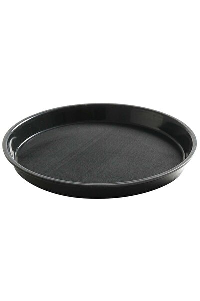 HENDI Tavă de chelner antiderapantă, rotundă, cu margine înaltă. 36cm - negru