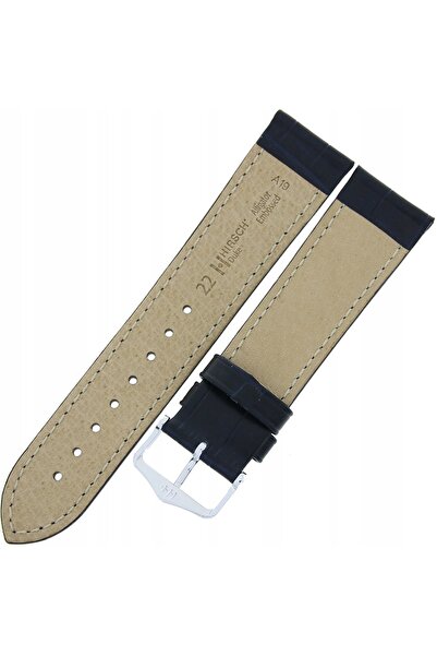 NO BRAND HIRSCH Duke L - ALBASTRU MARIN - 22mm - Curea de ceas din piele