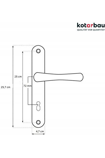 NO BRAND Set de mânere de ușă 72 mm, placă lungă patinată, pentru inserție cu...