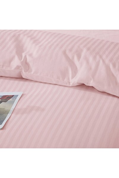 NO BRAND Set lenjerie de pat 140x200cm Pudră 100% Bumbac Damasc + 1 față de p...