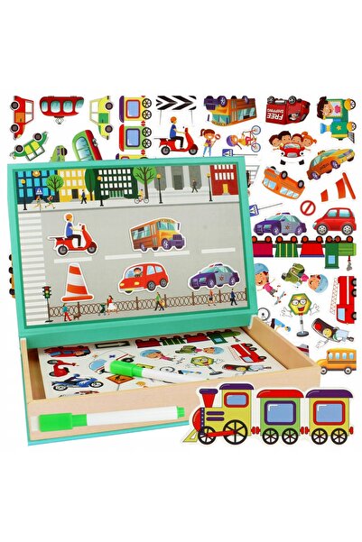 Stator Tablă magnetică de puzzle, jucărie educativă, set de mașini și vehicul...