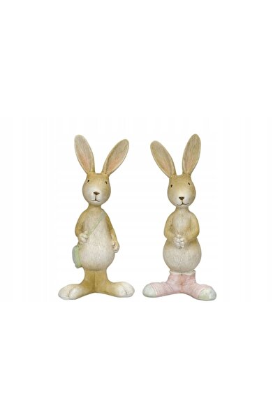 NO BRAND Figurină decorativă Iepure Maro Șosete Roz Înalte 22 cm