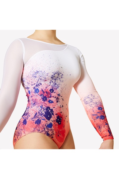 NO BRAND Costum de gimnastică sportivă pentru copii Domyos 980 cu mânecă lungă
