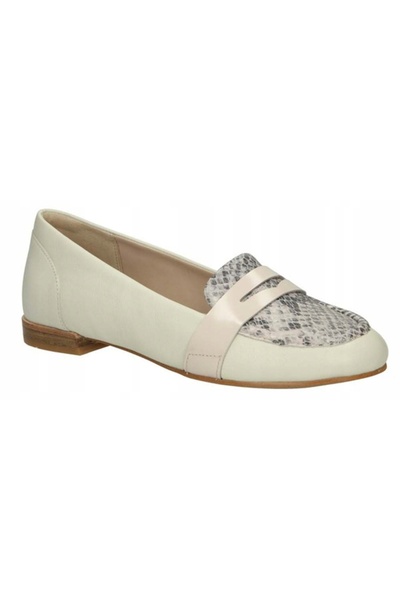 CLARKS Mocasini de damă - Festival Grace - mărimea 37 - alb, piele