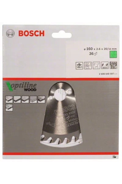Bosch DISC SAW-H OPTILINE WOOD 160*2,6*20/16Z36 2608640597