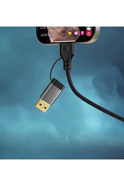 NO BRAND 2 ÎN 1 USB-C USB-A LA RJ45 1Gb/s 3M CABLU DE REȚEA ETHERNET LAN