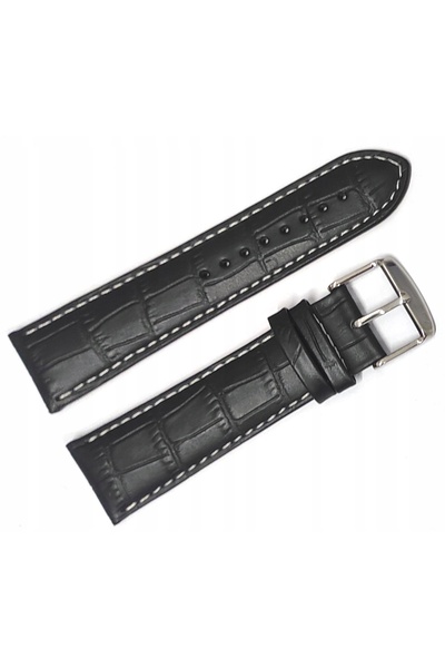 JORDAN KERR CUREA DE CEAS DIN PIELE NEAGRĂ MATĂ ADRIATICA 24 mm, CU MOTIV DE ...