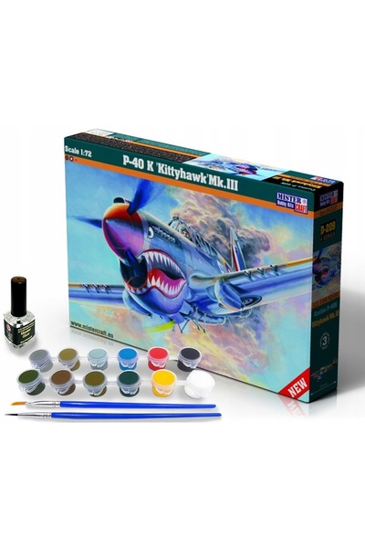NO BRAND 1:72 P-40 Kittyhawk Mk.III +culori 2 pensule adeziv
