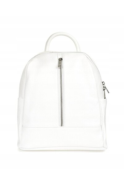 NO BRAND Rucsac alb de damă din piele italiană, capacitate mare, A4, pentru m...
