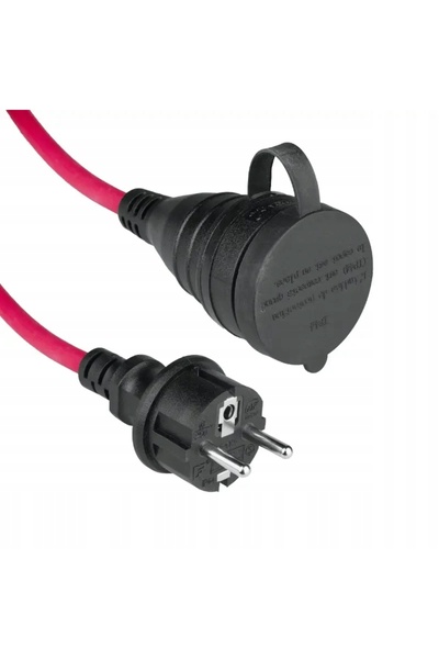 NO BRAND Cablu prelungitor DPM roșu, 10m, 1 priză, IP44, 2300W