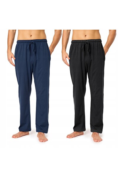 NO BRAND TIMONE 2 bucăți Pantaloni lungi pentru bărbați, partea de jos a pija...