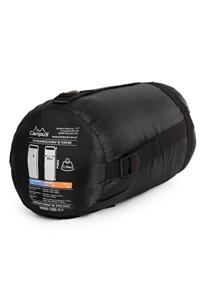 NO BRAND Sac de dormit tip plic CAMPUS HOBO 200 – Negru – Fermoar pe partea d...