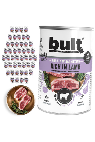 Bult Hrană umedă completă pentru câini, bogată în miel, conservă 48x400g