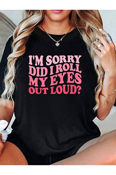 26LIK تي شيرت بطباعة "I'm Sorry Did I Roll My Eyes Out Loud" مضحك ومرح للنساء...