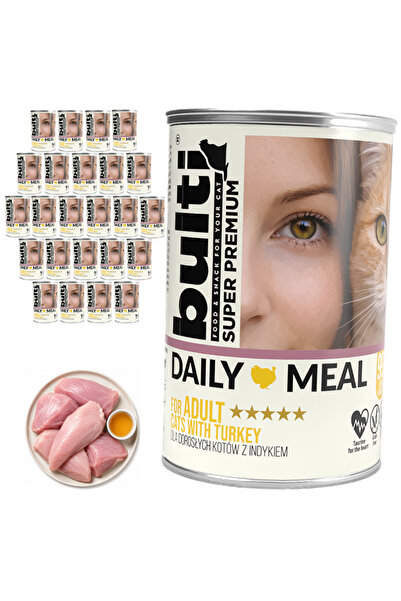 Bulti Hrană umedă zilnică pentru pisici adulte cu curcan, conservă 24x400g