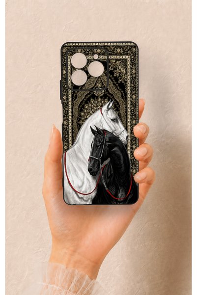 Vip Case Omix X7 Compatible Noble Lover Horses Patterned Silicone Case
