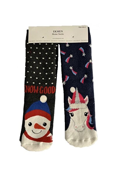 EKMEN Γυναικείες κάλτσες 2 τεμάχια. ΜΕ UNICORN BLACK U01, Χρώμα ΜΑΥΡΟ, Μέγεθο...