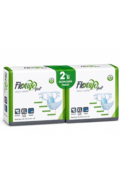 Flexi Life PLUS YETİŞKİN HASTA BEZİ XLARGE BOY 30'LU X 2'Lİ PAKET