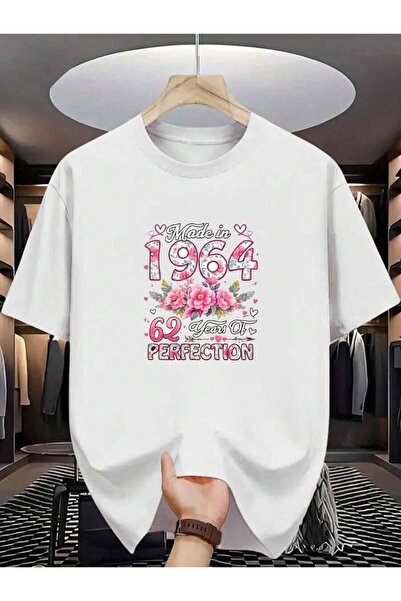 4CR Made In 1964 Men's TShirt 62 Years Of Perfection Floral Pattern Pure Prem...