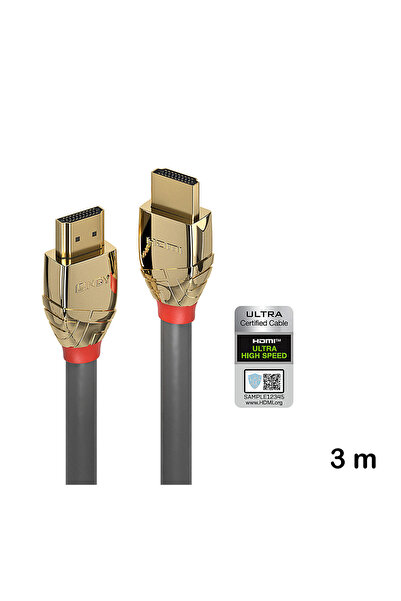 LİNDY Cablu HDMI Ultra High Speed, 3 m, Lindy, Gold Line 37603