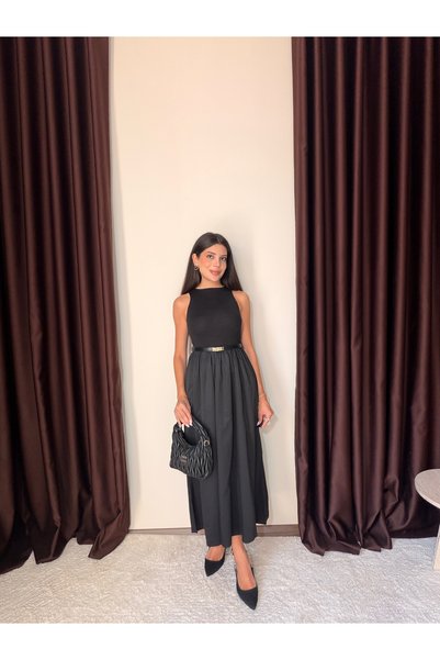 LOISY فستان ماكسي نسائي بخصر مطاطي