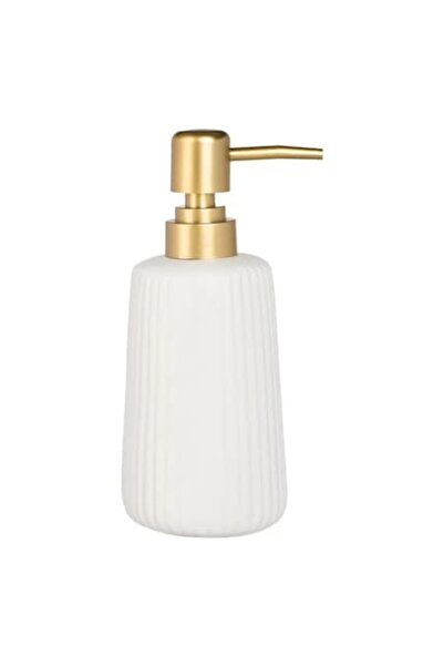 CATIANO Dozator ceramic alb cu dungi pentru săpun lichid 340ml