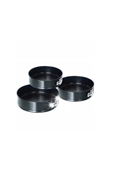 King Set of 3 non-stick baking tins for cakes, cookies, with removable walls,...