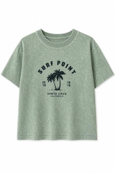NOBLEKIDS Boy's Surf Point Printed T-Shirt Green