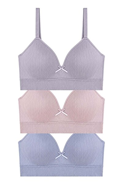 Cottonhill Bra - Mirel | Büyük Beden Bambu Desenli Balensiz Minimizer Kadın S...