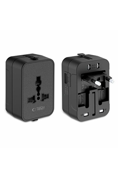 Tech-Protect Adaptor universal de călătorie TA300, USB-A/USB-C, 1920W, EU/UK/...